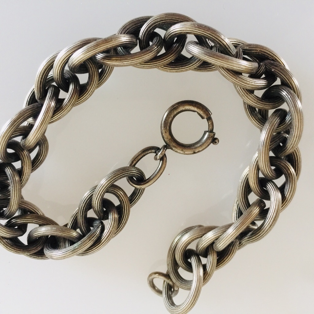 Large Silver Link Bracelet